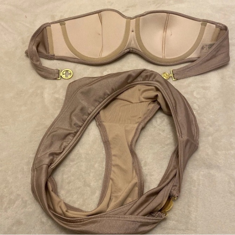 Victoria's Secret Beige Shimmer Twist Bandeau Bikini - Picture 11 of 16